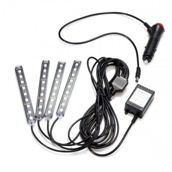 4Pcs LED Car Interior Decoration Lights Floor Atmosphere Light Strip Phone App Control Colorful RGB 4Pcs LED Car Interior Decoration Lights Floor Atmosphere Light Strip Phone App Control Colorful RGB
