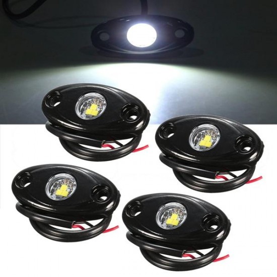 4pcs 9W LED Light Chassis Lights Ship Deck Lamp For JEEP Off Road SUV Boat Car Truck