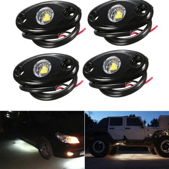 4pcs 9W LED Light Chassis Lights Ship Deck Lamp For JEEP Off Road SUV Boat Car Truck