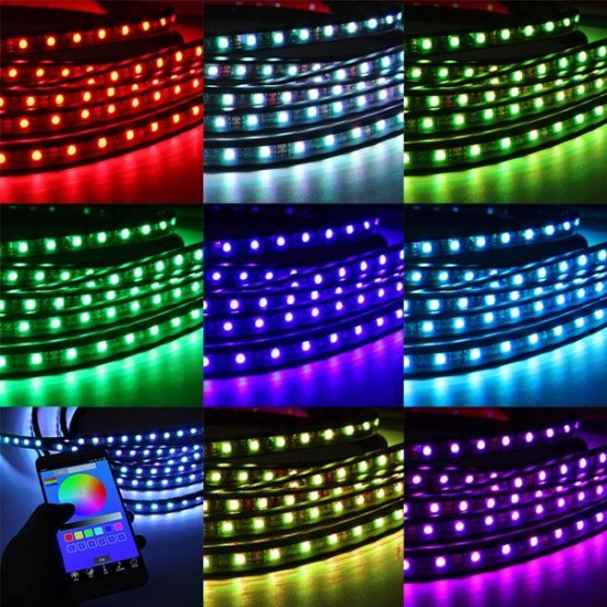 4pcs APP Voice Wireless Control LED Interior Car Decoration Neon Strip Light