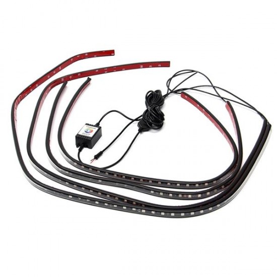 4pcs APP Voice Wireless Control LED Interior Car Decoration Neon Strip Light 4pcs APP Voice Wireless Control LED Interior Car Decoration Neon Strip Light