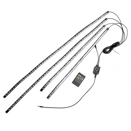 4pcs Waterproof RGB Car LED Decoration Lights Strip Underglow Neon Lamp Kit 12V with Remote Control 4pcs Waterproof RGB Car LED Decoration Lights Strip Underglow Neon Lamp Kit 12V with Remote Control