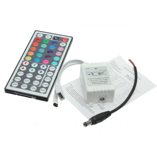 5M 300LED RGB 3528 LED Light Strip+44 Key IR Remote Controller 12V 2A