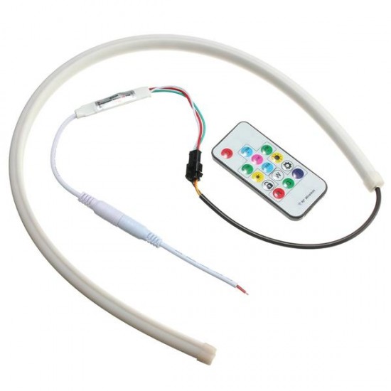 60CM RGB LED Strip Light Flexible Neon Hood Car Decorations Kit With Remote Control 60CM RGB LED Strip Light Flexible Neon Hood Car Decorations Kit With Remote Control
