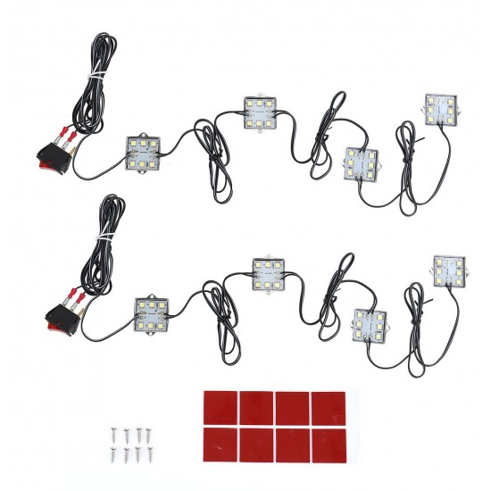 8Pcs 60cm LED Truck Bed Decoration Dome Light DC 12V White Waterproof IP65 for Work Box Truck