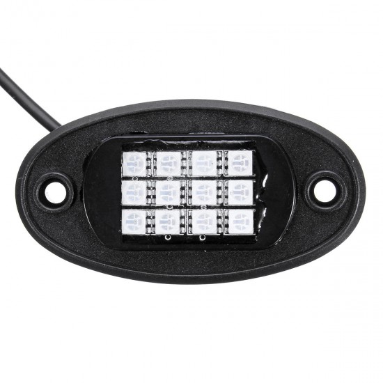 8Pcs RGB LED Under Body Lights Lamp bluetooth Wireless Control for Offroad Truck Boat DC 12V