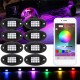 8Pcs RGB LED Under Body Lights Lamp bluetooth Wireless Control for Offroad Truck Boat DC 12V