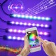 4PCS LED RGB Car Interior Floor Decoration Lights Bars Wireless bluetooth APP Control Atmosphere Lamp Strip with Car Lighter