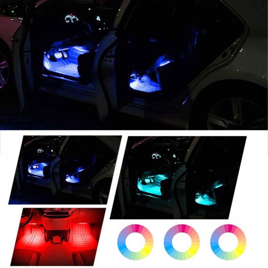 Car 4-In-1 Car LED Decoration Atmosphere Lights Colorful Sound-activated Interior Lamp Support Mobile APP Control