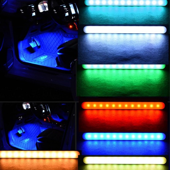 Car 4-In-1 Car LED Decoration Atmosphere Lights Colorful Sound-activated Interior Lamp Support Mobile APP Control Car 4-In-1 Car LED Decoration Atmosphere Lights Colorful Sound-activated Interior Lamp Support Mobile APP Control