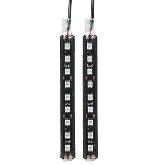 Car Interior 5050SMD 9LED Decorative Light Atmosphere Lamp Bar One For Two 180 Degrees Wide-angle Lighting DC 12V