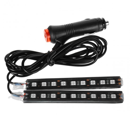 Car Interior 5050SMD 9LED Decorative Light Atmosphere Lamp Bar One For Two 180 Degrees Wide-angle Lighting DC 12V