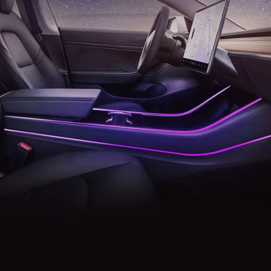 Car Interior Atmosphere Multi-colorful LED Light 3 Light Strips Modification App Control for Tesla Model 3 Car Interior Atmosphere Multi-colorful LED Light 3 Light Strips Modification App Control for Tesla Model 3