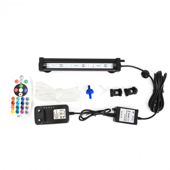 LED RGB Aquarium Light 18cm 16 Color RF Remote Control Waterproof Fish Tank Underwater Lamp