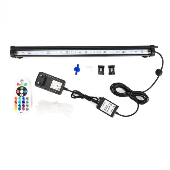 LED RGB Aquarium Light 38cm 16 Color RF Remote Control Waterproof Fish Tank Underwater Lamp