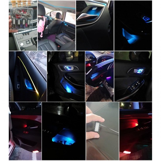 LED Car Atmosphere Lamp Kit Sound Control Interior Ambient Light Decoration