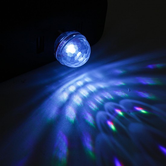 Mini RGB LED Disco Party Light Ball Mobile Phone USB Sound Control Crystal Magic Lamp For Car Hime Christmas