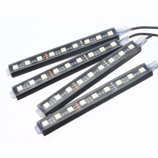RGB LED Car Decoration Lights Interior Atmosphere Glow Sticker Strip Lights with Remote Control RGB LED Car Decoration Lights Interior Atmosphere Glow Sticker Strip Lights with Remote Control