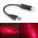 USB Type Car Interior Starry Atmosphere Light Laser Decoration Ceiling Light Purple Blue/Red