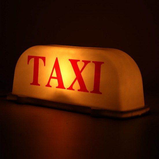 Universal 26cm TAXI Cab Sign Car Magnetic Lamp Roof Top Topper Light Waterproof Yellow