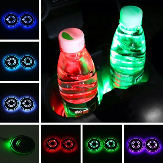 Universal 7 Colors LED Car Cup Holder Pad Bottle Mat Auto Interior Atmosphere Lights USB Charging Universal 7 Colors LED Car Cup Holder Pad Bottle Mat Auto Interior Atmosphere Lights USB Charging