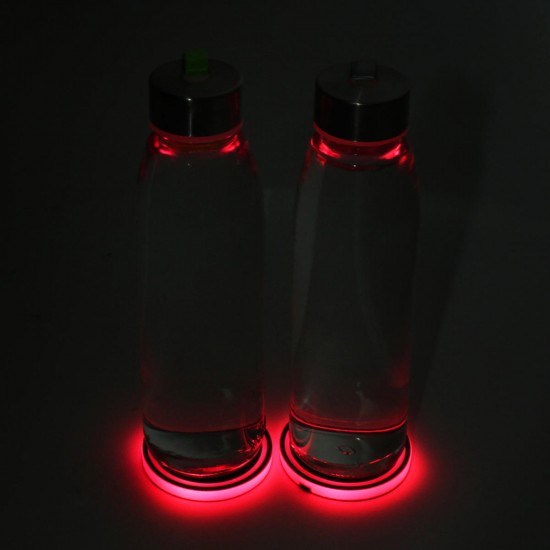Universal 7 Colors LED Car Cup Holder Pad Bottle Mat Auto Interior Atmosphere Lights USB Charging