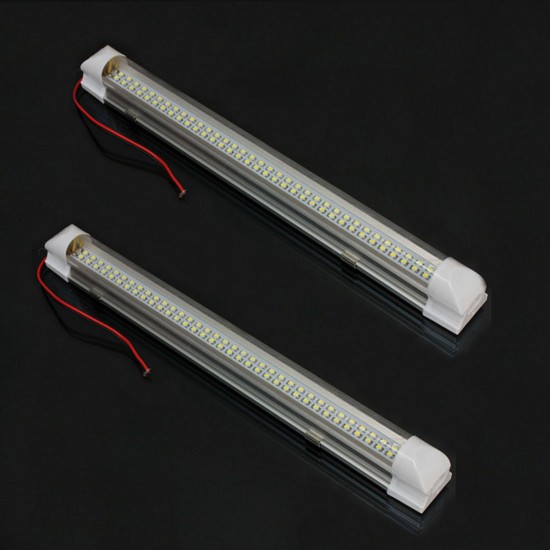 Universal Interior 34cm LED Light Strip Lamp White 2Pcs with ON/OFF Switch for Car Auto Caravan Bus