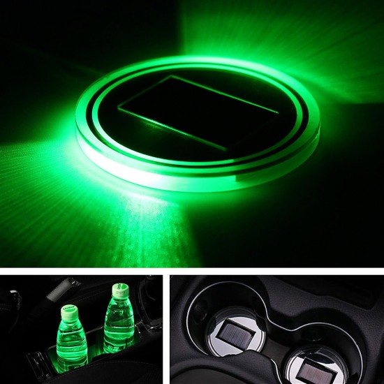 Universal Solar Power Car Cup Holder Pad Multi-color LED Atmosphere Light Acrylic Mat Blue/Red/Green Universal Solar Power Car Cup Holder Pad Multi-color LED Atmosphere Light Acrylic Mat Blue/Red/Green