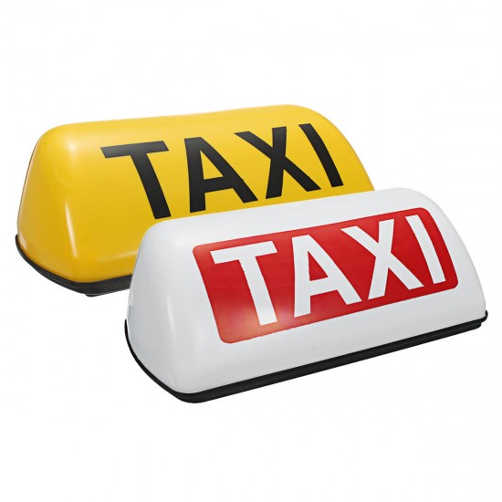 Waterproof Taxi Roof Top Sign Light Magnetic Taximeter Cab Halogen Lamp 12V White Yellow