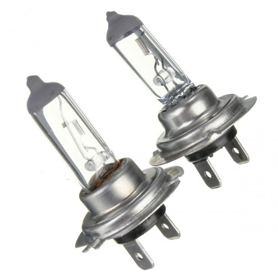 2Pcs 12V 55W H7 Halogen Car Fog Light Bulb Headlamp Clear Glass Bulbs Lamp Super Bright White
