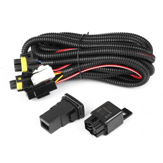 2Pcs Car Front Bumper Fog Light Lamps With Harness Wiring For Toyota Hilux Revo M70 M80 2015-2018 2Pcs Car Front Bumper Fog Light Lamps With Harness Wiring For Toyota Hilux Revo M70 M80 2015-2018