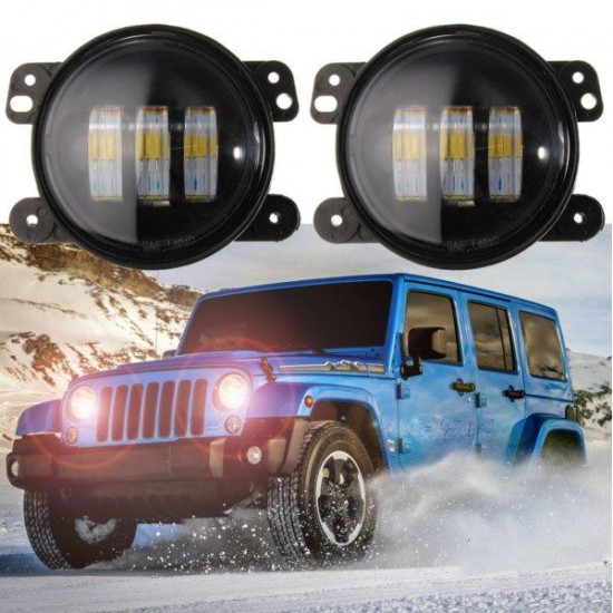 2pcs 4inch 30W 6500K 144LM LED Fog Lights for Jeep Wrangler JK Dodge Magnum Chrysler Cruiser