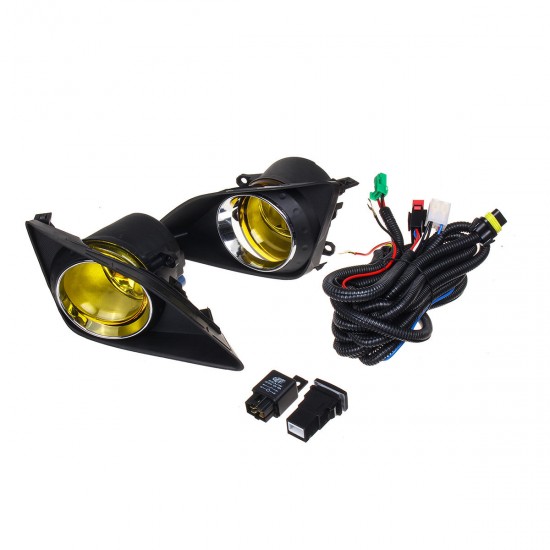 Car Front Bumper Fog Lights Lamp with Cover Bulbs Harness Kit For Toyota Corolla 2009-2010