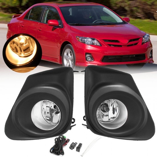 Car Front Bumper Fog Lights Lamp with H11 Bulb Switch Kit Pair for Toyota Corolla 11-13 Car Front Bumper Fog Lights Lamp with H11 Bulb Switch Kit Pair for Toyota Corolla 11-13