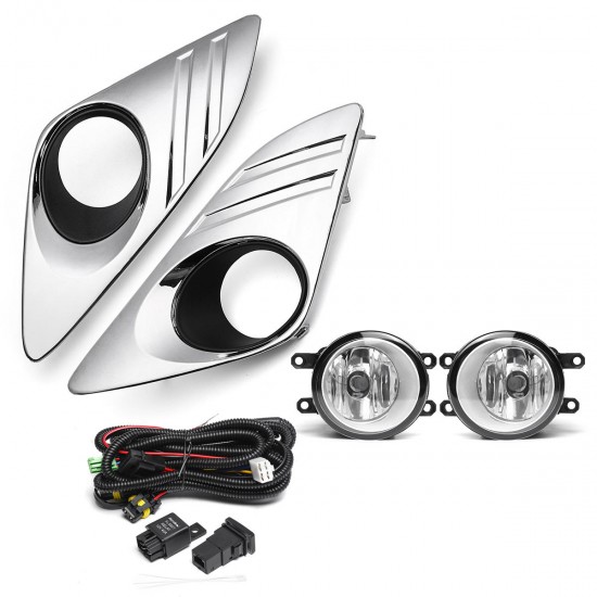 Car Front Bumper Fog Lights Lamps Kit with Chrome Covers Amber for Toyota Camry 2012-2014 Car Front Bumper Fog Lights Lamps Kit with Chrome Covers Amber for Toyota Camry 2012-2014