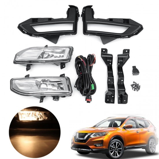 Car Front Fog Lamps Lights Bracket Switch DRL Driving Lamp For Nissan X Trail Fog Light X-Trail Rogue 2017~19 Car Front Fog Lamps Lights Bracket Switch DRL Driving Lamp For Nissan X Trail Fog Light X-Trail Rogue 2017~19
