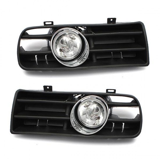 Car Front Fog Light Lamp Grille Set For VW GOLF 1998-2005 Black