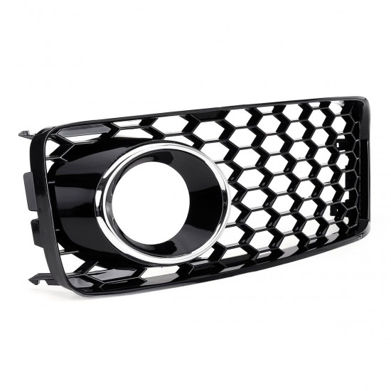 Front Fog Light Lamp Cover Grille Grill Honeycomb Hex Chrome Silver For Audi A5 S-Line S5 B8 RS5 2008-2012