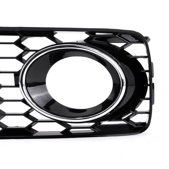 Front Fog Light Lamp Cover Grille Grill Honeycomb Hex Chrome Silver For Audi A5 S-Line S5 B8 RS5 2008-2012 Front Fog Light Lamp Cover Grille Grill Honeycomb Hex Chrome Silver For Audi A5 S-Line S5 B8 RS5 2008-2012