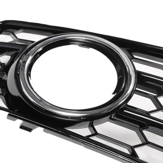 Front Fog Light Lamp Grille Grill Cover Honeycomb Hex Chrome Silver For Audi A3 8P S-Line 2009-2012 Front Fog Light Lamp Grille Grill Cover Honeycomb Hex Chrome Silver For Audi A3 8P S-Line 2009-2012