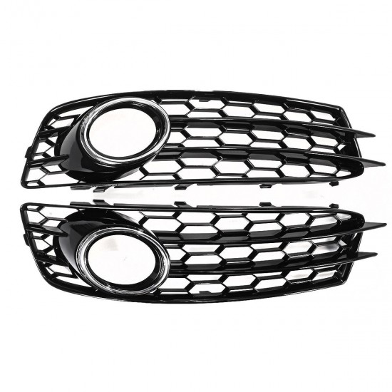 Front Fog Light Lamp Grille Grill Cover Honeycomb Hex Chrome Silver For Audi A3 8P S-Line 2009-2012 Front Fog Light Lamp Grille Grill Cover Honeycomb Hex Chrome Silver For Audi A3 8P S-Line 2009-2012