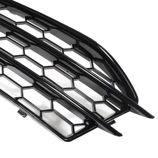 Front Fog Light Lamp Grille Grill Cover Honeycomb Hex Glossy Black For Audi A3 8P S-Line 2009-2012 Front Fog Light Lamp Grille Grill Cover Honeycomb Hex Glossy Black For Audi A3 8P S-Line 2009-2012