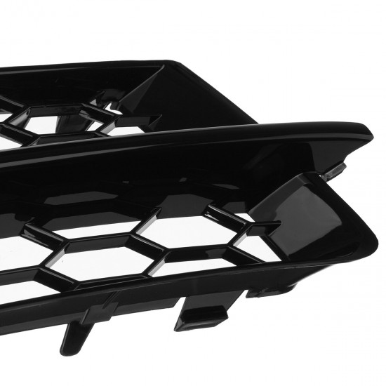 Front Fog Light Lamp Grille Grill Cover Honeycomb Hex RS Style Glossy Black For Audi TT 8J 2006-2014 Front Fog Light Lamp Grille Grill Cover Honeycomb Hex RS Style Glossy Black For Audi TT 8J 2006-2014