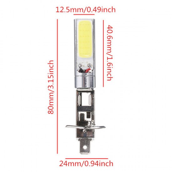 H1 10W LED Fog Light Xenon White 6000K COB LED Bulb