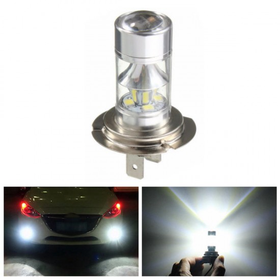 H7 2835 12SMD LED Car White Fog Light DRL 550LM DC 10 to 30V 6500K