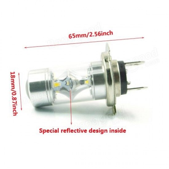 H7 2835 12SMD LED Car White Fog Light DRL 550LM DC 10 to 30V 6500K H7 2835 12SMD LED Car White Fog Light DRL 550LM DC 10 to 30V 6500K