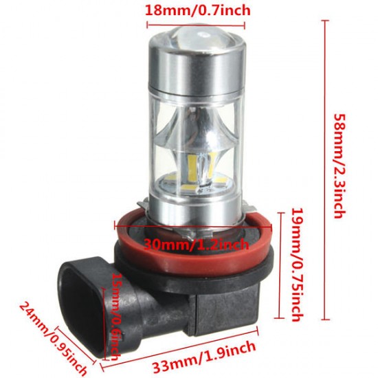 H8 H11 12 SMD 2835 LED Light 60W Car Fog Driving Light Bulb H8 H11 12 SMD 2835 LED Light 60W Car Fog Driving Light Bulb