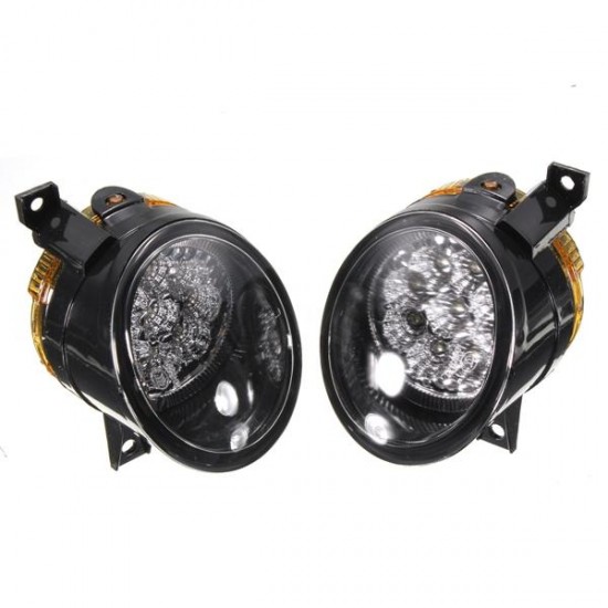 Pair 9 LED White Bright Fog Light Lamp Left & Right For VW GOLF MK5 JETTA