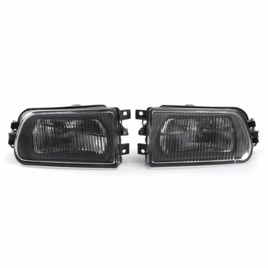 Pair Black Fog Lights Bumper Lamp Cover Housing For BMW E39 5-Series 97-00/ Z3 97-01