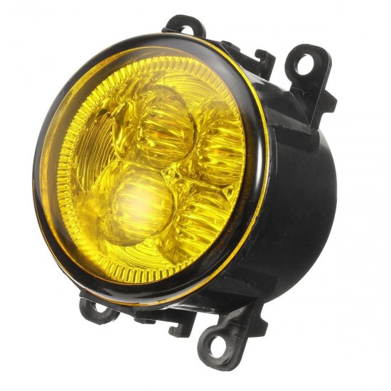 Pair Car Fog Lights Lamp with LED Bulb 12W Yellow for Ford/Honda/Acura/Nissan/Suzuki